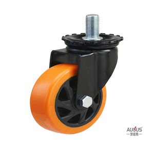 Custom Wheel Medium Hochleistungs-Lenkrad PU-Material 4/5/<span class=keywords><strong>6</strong></span> Zoll Lenkrad Mit schwarz lackierter Halterung mit verstellbarer Rolle - Product Image 3