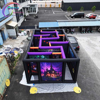 Labyrinthe gonflable de maison hantée de publicité extérieure faite sur commande d'Halloween pour des décorations de parties et d'événements