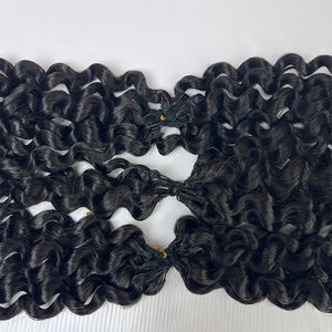Rambut <span class=keywords><strong>Crochet</strong></span> Jerry Curly 24 inci, Rambut Manusia untuk Kepang, Sudah Terpisah, Tali Tak Terlihat, 100% Rambut Manusia, Spiral Kecil, Rambut <span class=keywords><strong>Crochet</strong></span> Keriting - Product Image 1