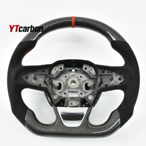 Volant de course personnalisé en fibre de carbone véritable et suède italien YTcarbon pour <span class=keywords><strong>Megane</strong></span> 4ème génération RS <span class=keywords><strong>CC</strong></span> <span class=keywords><strong>GT</strong></span> - Product Image 1