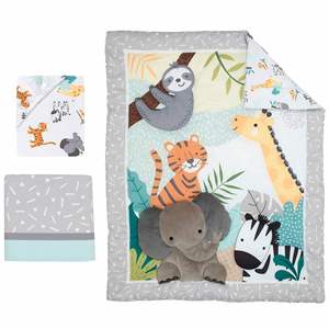 Ensemble de literie pour bébé et tout-petit comprenant une couette à motifs de dessins animés, un drap-housse pour lit de bébé, une jupe de lit - Product Image 2