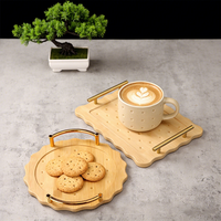 Plateau et assiette de service en bambou naturel, durable et non toxique, personnalisable, pour les fêtes, les collations, les cadeaux d'affaires