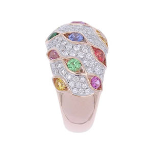 Vente en gros de bijoux en argent sterling 18 carats, plaqué or, bague de fiançailles en argent, bague avec pierres précieuses colorées - Product Image 1