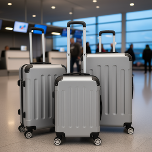 D0100XUJVLG 3-Piece Luggage Set 20 24 28 Inch ABS Suitcases <b>with</b> Combination <b>Lock</b> Travel <b>Bag</b> Set Gray - Product Image 2