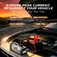 Démarreur de secours portable 7 en 1, gonfleur de pneus de voiture, batterie externe, booster de batterie métallique avec 7 fonctions essentielles