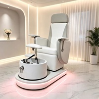 Fauteuil de pédicure spa électrique lumineux et réglable avec système de jets sans tuyauterie pour salons de manucure et spas de beauté