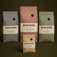 Sachets personnalisés imprimés avec valve de dégazage unidirectionnelle pour grains de café, café moulu et grains d'espresso