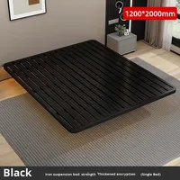 Cadre de lit flottant moderne en métal, avec sommier à lattes et revêtement en tissu épaissi, pliable et extensible, 2,0 m, pour salon