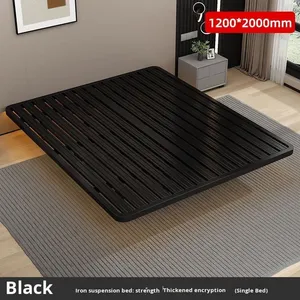 Modern Yüzer Karyola Çerçevesi Ev Metal Sanatı Çıtalı Kalınlaştırılmış Kumaş Döşeme Katlanabilir Uzatılabilir 2.0m Oturma Odası - Product Image 6