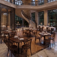 Meubles en bois sculpté vintage, tables et chaises en bois massif sur mesure pour restaurants romantiques