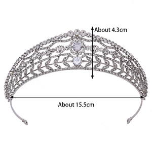 Luxury Accessoires De <strong>Beaute</strong> Pour Femmes 15.5cm Rhinestones Retro Tiaras Necklace Jewelry Delicate Bridal Crystal Headpiece - Product Image 6