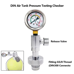 Manómetro de Alta Presión de 400 Bares para Tanque de Aire de Acero Inoxidable para Buceo con Válvula DIN y Reguladores - Product Image 4