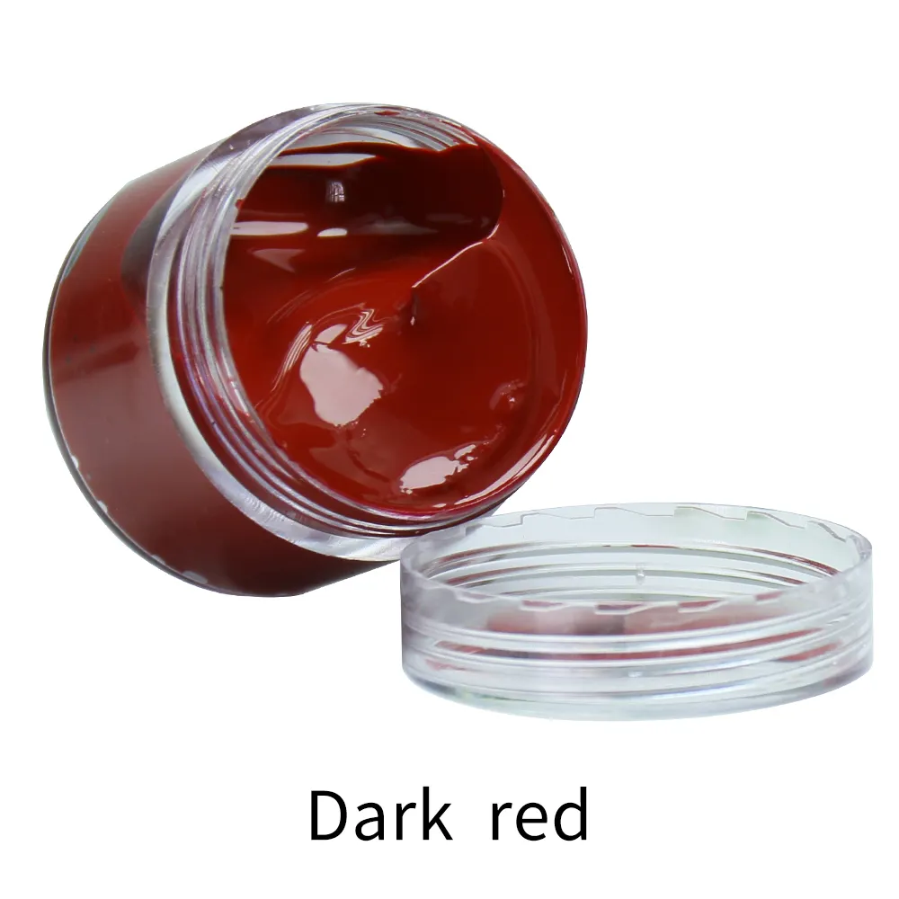 30ML/की बोतल गहरे लाल रंग के चमड़े के रंग पेस्ट के लिए चमड़े बटुआ सोफे जूते मरम्मत और चमड़े के रंग बदलते पेंट