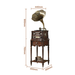 Retro Wooden Floor <b>Standing</b> Gramophone With BT <b>Speaker</b> Function Vintage Vinyl Record Player Home Decor Gift For Living Room - Product Image 1