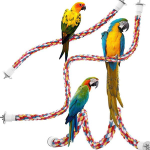 Jouet d'escalade pour oiseaux en <span class=keywords><strong>corde</strong></span> de coton, échelle spirale et <span class=keywords><strong>corde</strong></span> à mâcher pour perroquets de toutes tailles, jouet de cage suspendu durable - Product Image 1