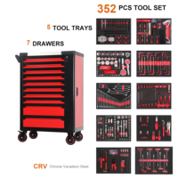 Coffre à outils de garage avec kits d'outils, boîte à outils roulante, armoire à outils verrouillable pour atelier, chariot à tiroirs mobile personnalisé pour atelier