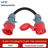 Câble répartiteur de prise industrielle HFE HFN-213, étanche IP67, adaptateur de distribution d'alimentation IEC60309, 400V/230V 125A