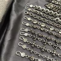 Vente en gros, collier cubain en argent sterling S925, style punk, 20 cm, chaîne à maillons, bracelets croix