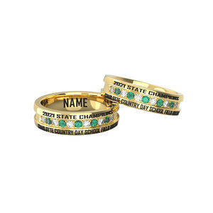 Bague de championnat de hockey sur gazon Charlotte Country Day 2021, championnat de la <span class=keywords><strong>ligue</strong></span> <span class=keywords><strong>des</strong></span> superstars célèbres, médaille en métal 3D plaquée or - Product Image 1