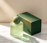 Flacon de parfum cylindrique en verre dépoli personnalisé de 30 ml, 50 ml, 100 ml, avec bouchon rond à clipser, flacon échantillon à vaporisation fine