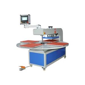 40*60cm pneumatic rotary 4 table heat press machine with laser alignment for cotton t-shirt handbag short t-shirt shoe hot press