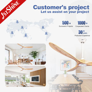 1stshine Ventilateur de plafond Offre Spéciale bois massif 220V 3 pales 60 pouces Ventilateur de plafond à distance avec moteur DC - Product Image 5