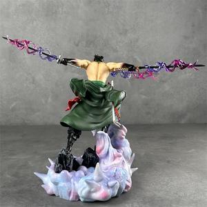 Vente chaude : Statue GK <span class=keywords><strong>One</strong></span> <span class=keywords><strong>Piece</strong></span> de 34 cm, style Trois Épées, scène de combat Zoro, double tête interchangeable, figurine de collection anime, vente en gros - Product Image 5