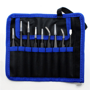 Dr. Giant ESD Tweezers Set 10pcs Anti Static Precision Stainless Steel For Electronics Repair With Storage Case - Product Image 2