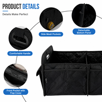 Organisateur de coffre de voiture pliable LC, boîte de rangement multi-compartiments pliable, organisateur de cargaison imperméable pour SUV, berline, fourgonnette
