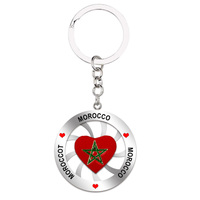 Logo personnalisé Métal Rotatif Spinner Porte-clés Chameau Touristique Souvenir Maroc Porte-clés