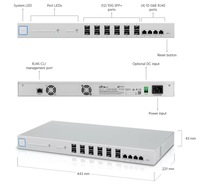 Nouveau commutateur réseau original Ubiquiti UniFi US-16-XG RJ45 16 ports gigabit 10G SFP géré