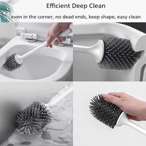 Cepillo de Inodoro de Silicona y Plástico con Diseño de Clip Oculto y Soporte para Limpieza de WC - Product Image 5