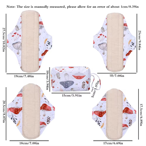 Juego de 5 uds de servilletas sanitarias femeninas de algodón superabsorbentes lavables para incontinencia Menstrual forros de bragas con alas para damas - Product Image 2