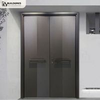 Porte à battants en aluminium moderne Buildgres avec vue panoramique et cadrage sécurisé