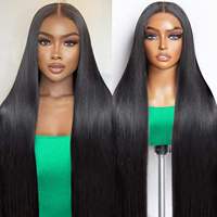 Wig Rambut Asli HD Lace Front Transparan Lurus Pre Plucked Tanpa Lem Warna Hitam Alami hd Lace Wig HD Lace Front Tanpa Lem