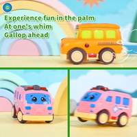 2024 nouveau plastique ABS Cool lumière musique Mini Rc caro voiture opération simplifiée dessin animé Rc voiture autobus scolaire pour 3y + enfants