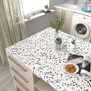 ورق حائط بلون الجرانيت بلون أبيض مقاوم للماء وملصق ذاتي من رخام تيرازو لتزيين المطبخ - Product Image 5