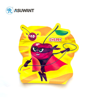 Sacs Mylar personnalisés, petits, 3,5g 7g, doux au toucher, anti-odeur, refermables, à fermeture éclair, forme irrégulière unique, découpés à l'emporte-pièce, holographiques
