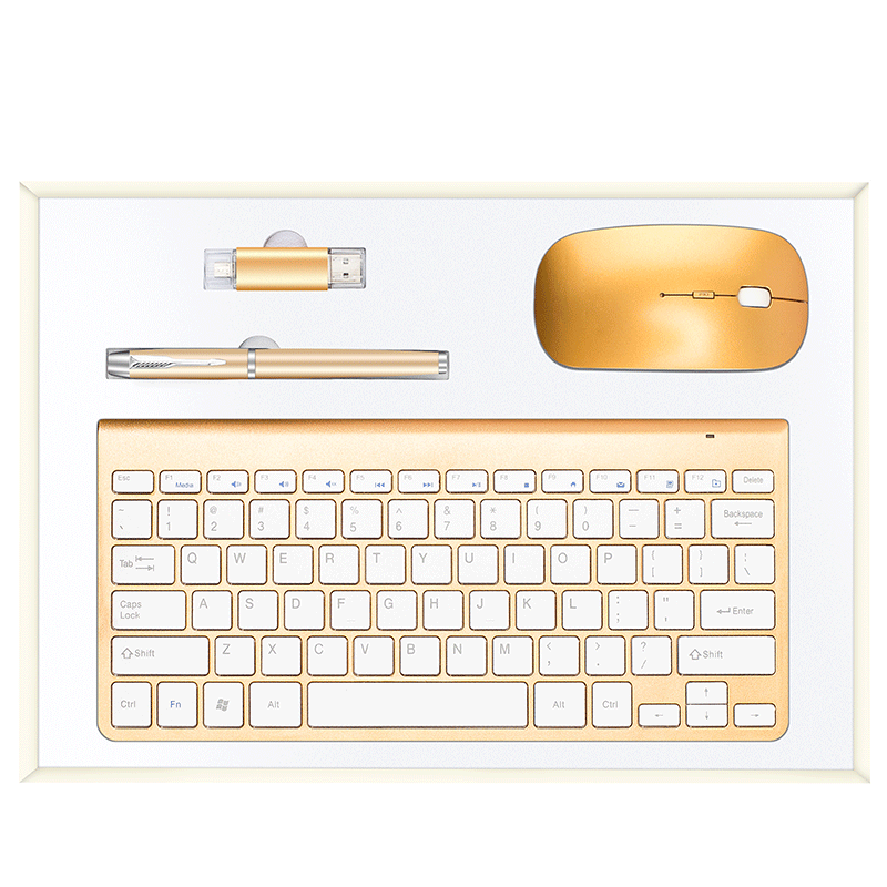 Новинка 2023 года, модный персонализированный набор для клавиатуры, мыши, USB-флеш-накопителя и ручки, деловой подарочный набор для бизнеса