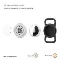 Étui de protection AirTag avec code QR et localisateur Apple pour animal de compagnie, étiquette anti-perte, plaque nominative pour chien, design de dessin animé