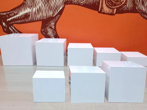 Gaojian White Acrylic Buffet <strong>Table</strong> <strong>Riser</strong> Cube Nesting Lucite Square Food Pedestal Display Box Nesting Display Racks - Product Image 4
