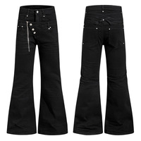Jeans micro-jupes style Y2K américain pour hommes et femmes, pantalon plissé à double taille tendance style queue de chat, idéal pour le streetwear