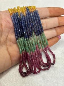 สร้อยคอประดับลูกปัดแซฟไฟร์หลากสี KD GEMS JEWELLERY ทรงกลม ประดับด้วยหินเจียระไน ตัวเรือนแบบกรงเล็บ สไตล์โบฮีเมียน ออร์โธดอกซ์ รุ่นที่สาม - Product Image 5