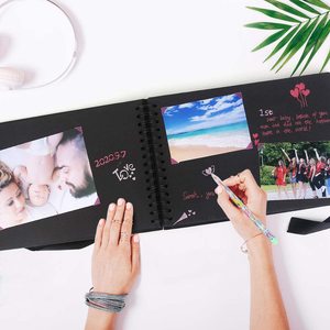 Album di foto del libro di avventura Scrapbook libro di foto fatto a mano fai-da-te Scrapbook di famiglia libro di memorie di nozze regalo <span class=keywords><strong>per</strong></span> un amico di famiglia - Product Image 4