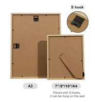 Cadres photo en bois noir simple pour photos A2 Ensemble de cadres d'affiche bricolage avec façade en verre pour photos A4 et A3 Tailles 3 4 et 6 pièces