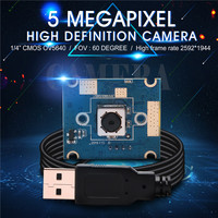 Módulo de cámara mini micro USB OEM OV5640 con controlador gratuito, 5MP, enfoque automático, ELP-USB500W04AF-A60
