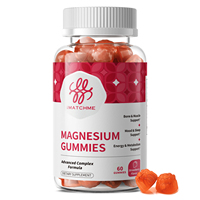 Gummies de magnésium en marque blanche OEM, complexe 170 mg (citrate, glycinate, oxyde), 60 unités, complément pour adultes