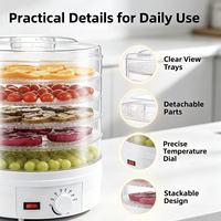 Nieuwe elektrische voedseldroger, design voor op het aanrecht, regelbare temperatuur, fruit- en jerkymaker, groente- en dierenvoedseldroger