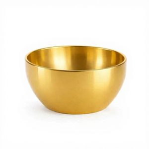 Premium Gold Finish Stainless Steel Serving <b>Bowl</b> for Fruits Salad <b>Cereal</b> Yogurt Snacks Breakfast Dessert Dry Fruits Nuts Kitchen - Product Image 1