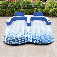 Fauteuil flottant gonflable double personnalisé en PVC écologique avec dossier, pour deux personnes, double chambre à air